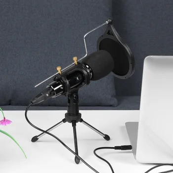 3,5 мм Pro Studio Online Sound Recording Кондензаторен Микрофон за Компютър, Телефон Чат Игри Запис на Подкасти