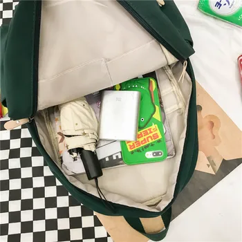 Водоустойчив найлонов женски раница, Дамска чанта Раници Училище раница за момичета Мулти-джобен размер книгата Чанта Дамска чанта