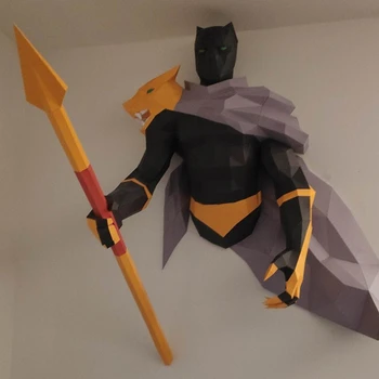 2021 Venom Falcon Panther Captain 3D Papercraft Home Wall Decoration Super Hero enveloppe САМ Пъзел Deadpool Toys Low Poly