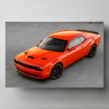 Платно Картини Challenger Тунинг SRT Hellcat Оранжево Суперавтомобил Плакати Модерните Стенни Артистични Щампи за Всекидневна Декор