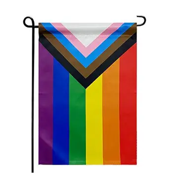 Flaglink Progress Support Gay Pride Flag 30x45cm LGBT Общността Rainbow Flag Garden Decor Окачен Флаг Закрит и Открит Интериор