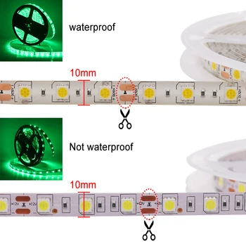 5M LED Strip 5050 5054 2835 RGB Led Light Strip 12V 60LEDs/M Гъвкава Led Лента Light Waterproof 300LEDs Ribbon Diode Home Decor