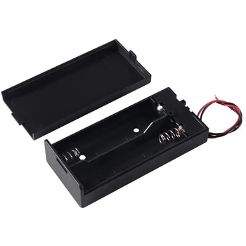 2Pcs18650 Battery Storage Case 2 Slots x 3.7 V for 2x18650 Batteries Holder Container Box with ON/Off Leads and Switch