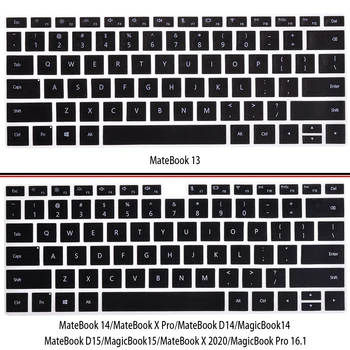 Капак на Клавиатурата за Huawei MateBook 14/D14/D15/X 2020/X Pro 13.9/Honor MagicBook 14/15/Pro 16.1 Black Laptop Protecter Film Skin