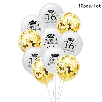 12 бр./лот 13 15 16 18 години рожден ден на балон децата момче момиче рожден ден украси честит рожден ден, годишнина балони