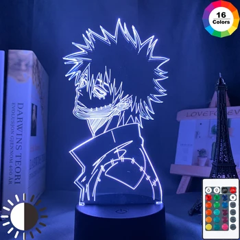 Акрилна 3d Лампа Аниме My Hero Academia Dabi Led Light for Спалня Декор Cool Manga Gift for Him Rgb Colorful Night Light Dabi
