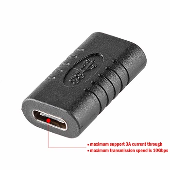 2 елемента USB 3.1 Тип C Женски на Женския Соединителю удължителен кабел Жак Адаптер Поддържа трансфер на данни