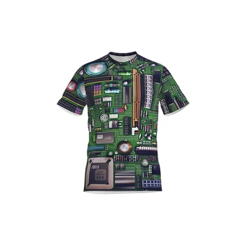 Мъжки комплекти лято 2021 кръгъл отвор тениска електронен чип спортни дрехи Мода личност тенденция костюм с къси ръкави и шорти