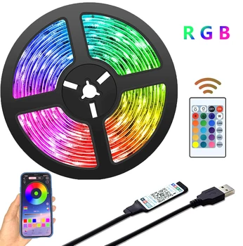 LED Strip Light Bluetooth USB Powered LED Светлини Stripes With Remote RGB 2835 Color Changing LED TV Backlights For Home Decor