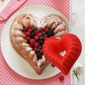 Любовта е Сърцето на Форма за Торта Мухъл САМ Антипригарный Торта Пан Силиконови Замразяване и Печене на Сладкиши Формата на Мус, Хляб Мухъл Форма За Печене