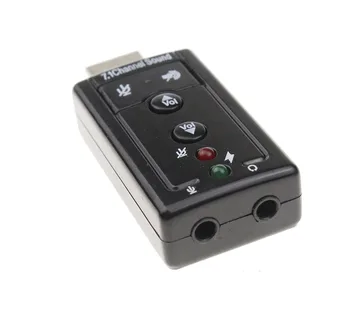 Мини-Външна Звукова карта USB 7.1-Канален 3D Аудио Адаптер Конвертор +3,5 мм Слушалки с Микрофон За КОМПЮТЪР Настолен Лаптоп