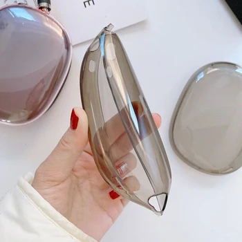 Нов Прозрачен калъф за слушалки за Apple Airpods Max Силиконов Защитен Карамел Цвят Меко покритие за Airpods max Аксесоари