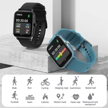2021 Top1 Smart Watch Men Women Plus 1.69 inches Full Touch Fitness Tracker 190mAh Long Battery Smartwatch