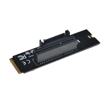 Най-новият NGFF M. 2 to PCI-E 4X Странично Card M2 M Key to PCIe X4 Адаптер с led индикатор SATA Power Странично за майнинга Bitcoin Миньор