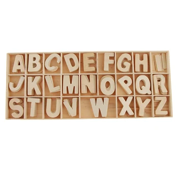 156 бр. Детски Образователни Играчки Дървени Букви - Дървени Букви на Азбуката Занаят САМ