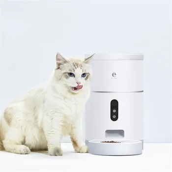 4L Пет Cat Food Dispenser Cats Automatic Пет Устройство With Camera 1080P Wide Angle Dog Bowl Food Bowl APP Control Пет Accessories