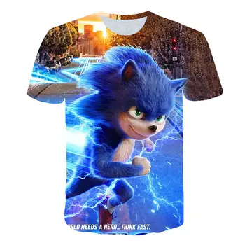New 3D Sonic Kids T Shirt Print Boys and Girls Смешни Дрехи Children 2021 Summer Tops Cartoon Детски Дрехи Бебешки Тениски T