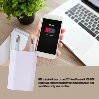 USB Wall Charger Charger Adapter 5V 1A Single USB Port Quick Charger Socket Cube за iPhone 7/6S/6S Plus/6 Plus