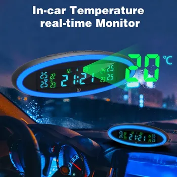 Автомобилна Система на Налягането В гумите TPMS 12V LCD Цветен Зарядно Устройство С OBD Auto Security Alarm Вътрешен Сензор ACC USB Tire Externa