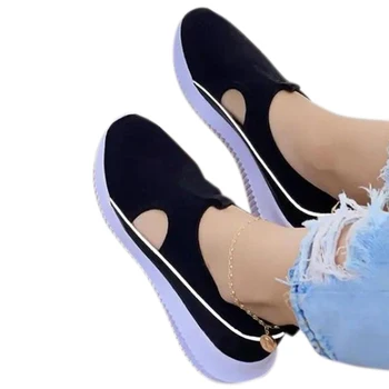 2021 Нови дамски възли сандали Дишащи и Удобни дамски плоски обувки Мода Развлечения дамски Маратонки Открит Плюс Размера на Нова