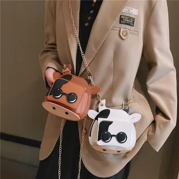 Дамска Чанта Сладко Cow Shape Наплечная Чанта Small Single Chain Crossbody Чанта Summer Funny Animal Bag
