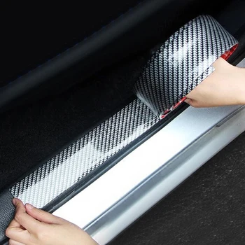 Автомобилни Стикери 5D Carbon Fiber Rubber Стайлинг Door Sill Protector САМ Door Sill Edge Guard Автомобилни Стикери Аксесоари За Полагане на Автомобили
