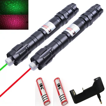 8000m green laser sight 009 red laser high power equipment регулируем фокус лазер със зарядно устройство 18650 laser шапка set