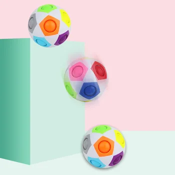 Творчески Magic Cube Топка Антистрес Дъга Футбол Съвпадение на Цветове Пъзел Монтесори Детски Играчки за Деца облекчаване на Стреса Toy