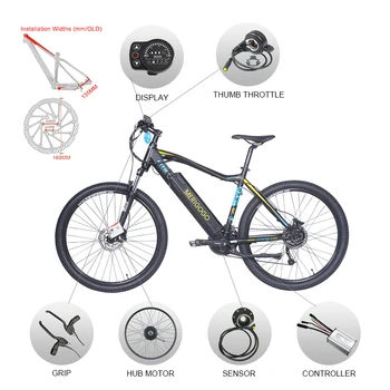 Безплатна Доставка 500 W E-bike Electric Bike Conversion kit Driect Drive Motor 48 Предното колело 16 инча Колесни Двигател с LCD дисплей