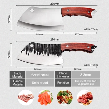 Открит Ловен Нож От Неръждаема Стомана Отварачка за Оцеляване Мясницкий Нож с Ножнами Джобен Нож Тирбушон Преносим Кухненски Нож на Главния Готвач