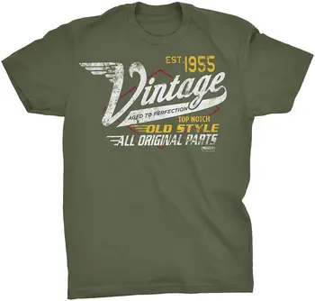 Fashion Cool Men T shirt 66th Birthday Gift Shirt - Vintage 1955 Aged to Perfection - Vintage Racing Women Смешни print tshirt