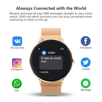 Smart Watch Women Android Men Smartwatch Крачкомер Фитнес Следи с Пулс на Монитора Сън IP68 Водоустойчив за Xiaomi