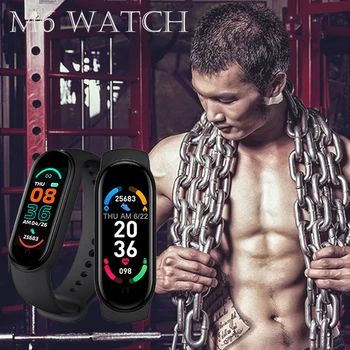2021 M6 Умен Часовник Мъже, Жени Деца Smartwatch Монитор на сърдечната Честота Спортен Фитнес Гривна За iPhone Xiaomi Redmi Android Watch