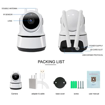 HD 1080P Smart Home Wifi Camera Indoor IP Security Surveillance Motion Detection Night Vision for Baby / Nanny / Пет Wi-Fi Cam