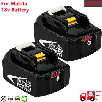 2 Pack BL1860 18V 6000mAh Rechargealbe Battery for Makita 18V BL1830B BL1860B BL1840B BL1815 LXT-400 18650 Makita 18v Батерия