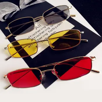 WOENFEL 2021 Луксозен Дизайнерски Нова Мода Слънчеви Очила Ретро Квадратен Тенденция Унисекс Слънчеви Очила за Пътуване на Малък Правоъгълник Слънчеви очила