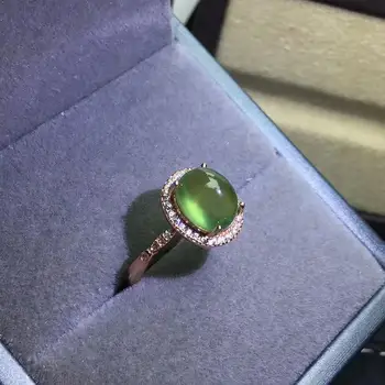 Оригинален дизайн зелен пренит овалния diamond набор от откриването регулируема светлина луксозен пламнал чар дамски маркови сребърни бижута