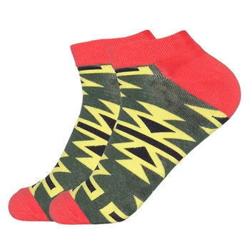 2021 Чорапи Мъжки Последните Дизайн Къси Чорапи Дамски Летни Обиколки С Лодка, Чорапи Качеството На Бизнес Геометричната Решетка За Цветни Мъжки Чорапи Памук