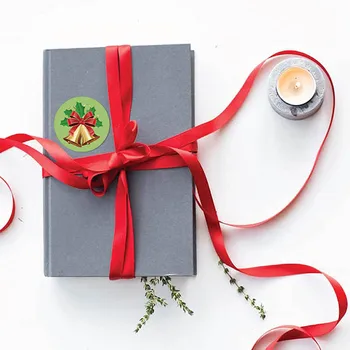 500 Кръгли Сладки Стикери Весела Коледа Благодаря Картонена Кутия Опаковка Етикет Запечатване На Стикер Сватбена Украса Канцеларски Материали