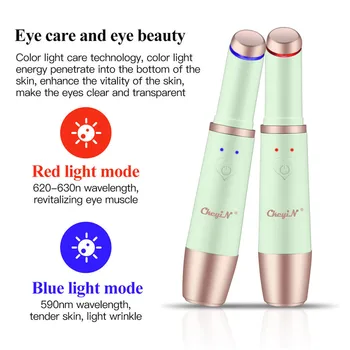 CkeyiN Акумулаторна Нагревателен Масажор За Очи Bar LED Light Photon светлинната Терапия Eye Care Lifting Eye Massage Stick Стягане на бръчките