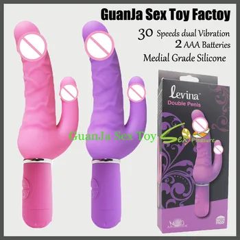 30 степени на вибрации двоен вибратор вибратор силна вибрация за женски мастурбатора doulbe вибратор за вагинален и анален секс-играчки