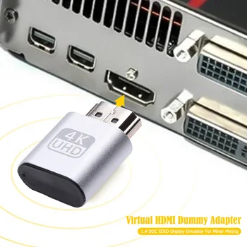 Виртуален Адаптер на Дисплея DDC EDID Bitcoin Mining Pl 4K UHD HDMI-съвместим Фиктивен Щекер за Битови Компютърни аксесоари