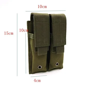 9mm 800D Edc Molle Nylon Pouch Tactical Dual Double Pistol Magazine Pouch Close Holster for Outdoor Hunting Combat MilitaryPouch