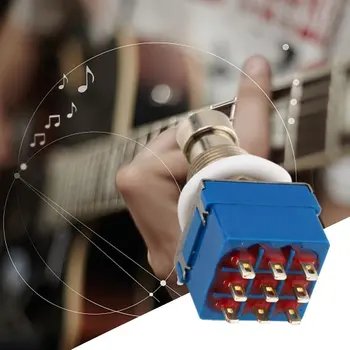9-pin 3PDT Guitar Effects Pedal Box Foot Stomp Metal Switch True Bypass Практичен Метален Превключвател на Китара Аксесоари