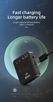 Дебра GO-PROII Преносим кабел за зареждане Безжичен Микрофон Lavalier 100 М Обхват За DSLR - Камери Интервю, Реч,видео запис.