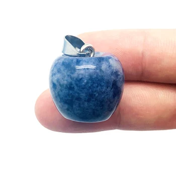 Momiji Love Собственоръчно Apple Crystal Natural Stone Колие с Висулка, Изцеляваща Колие Лунен Камък Розов Кристал Чар Подаръци Бижута