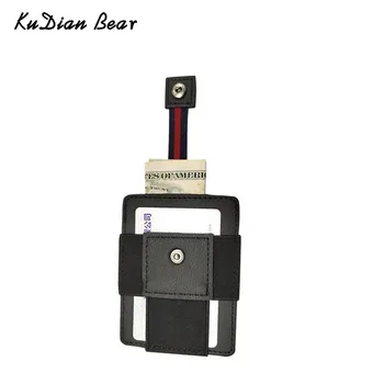 KUDIAN BEAR изкуствена кожа Тънък Притежателя на Картата Мини Мъжки Портфейл Мода Ключалката на Чантата Разрешение За Работа Калъф FED774 PM49