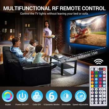 LED Strip Светлини Remote Control RGB Infrared Flexible Lamp Лента Ribbon Light with 44 Key DC 12V Home Bedroom Decoration