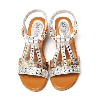Дамски сандали Нови Летни Богемные сандали на токчета за танкетки Chaussure Femme Crystal Casual Gladiator Платформа Shoes