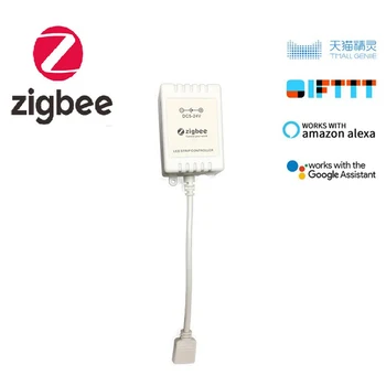 Нов Sasha Zigbee Smart Led Контролер RGB RGBCW For Light Strip 5V-24V Compatible ZHA Zigbee2MQTT Tasmota Алекса Google Home